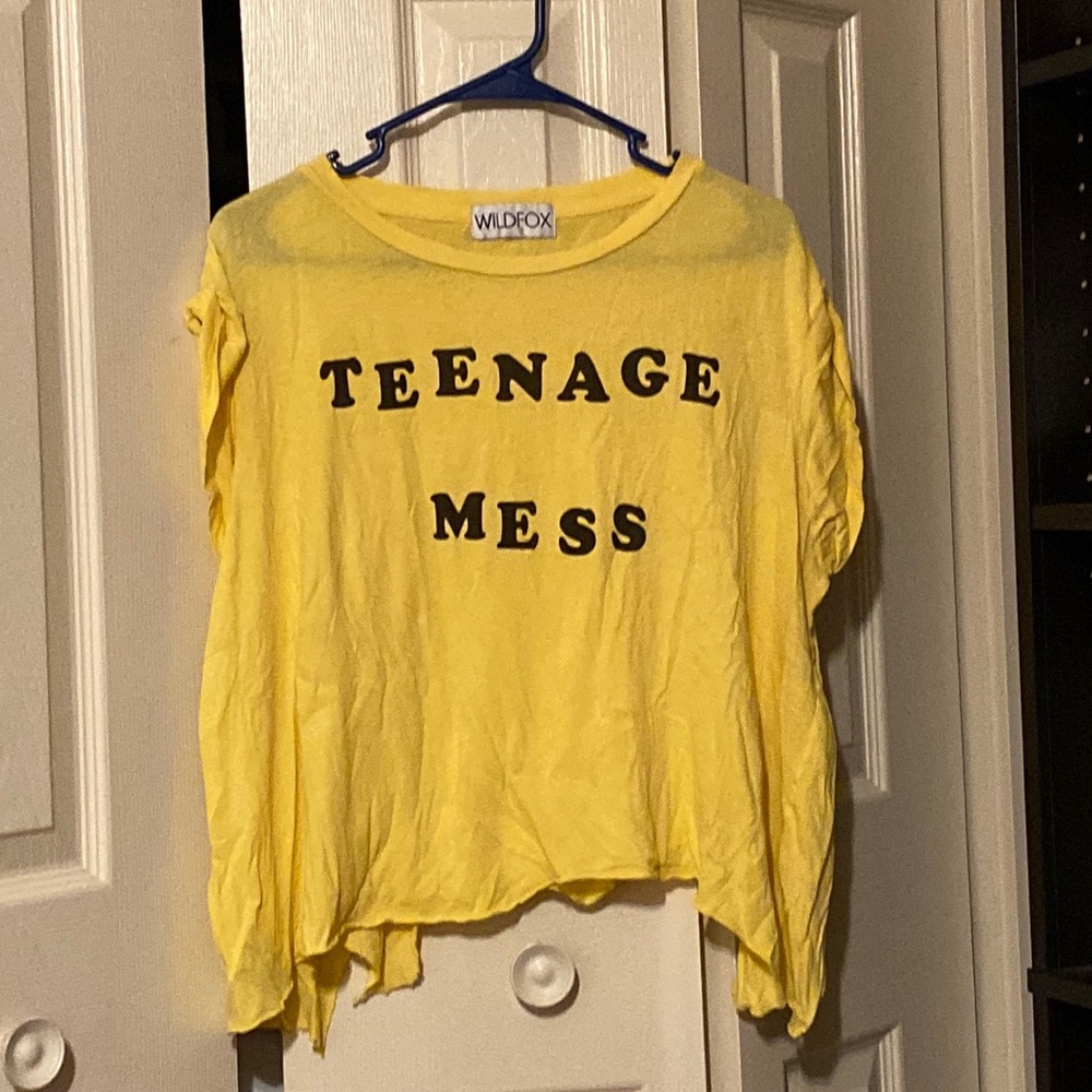 NWOT Wildfox “Teenage Mess” Yellow Top